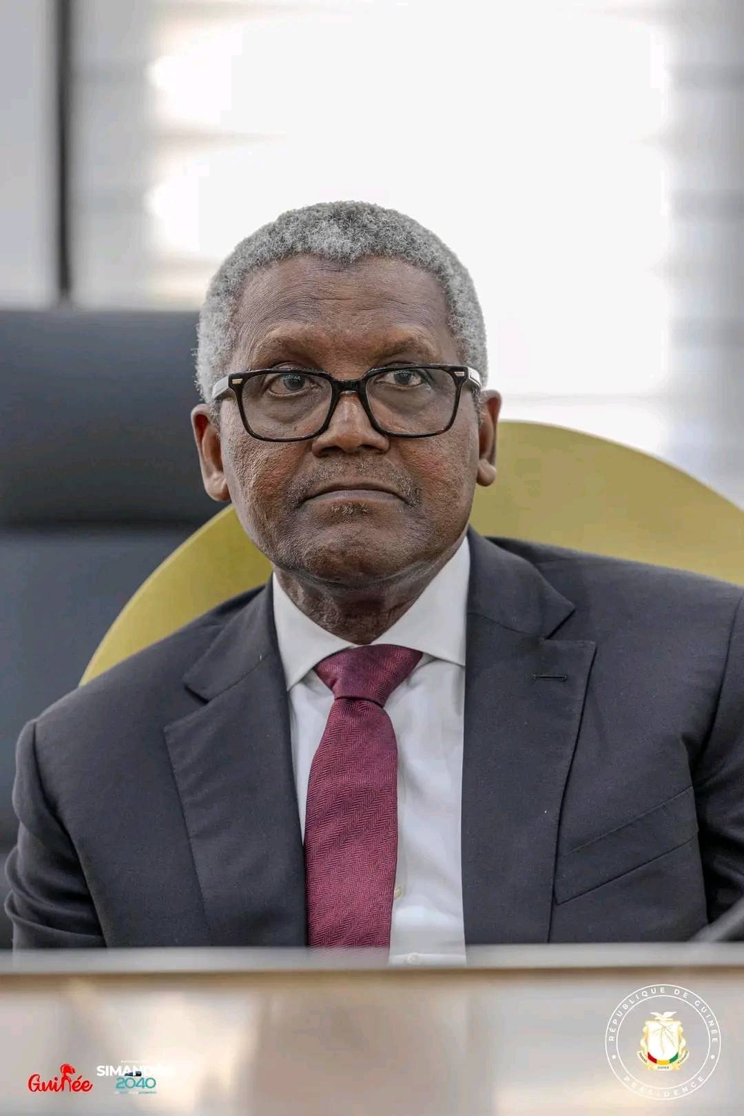 Palais Mohammed V : le Président de la République S.E le Général Mamadi DOUMBOUYA reçoit en audience l’investisseur Nigérian Aliko DANGOTE